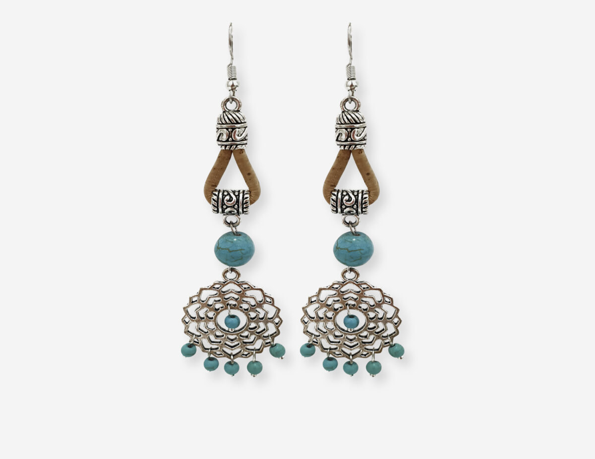 Cork turquoise earrings