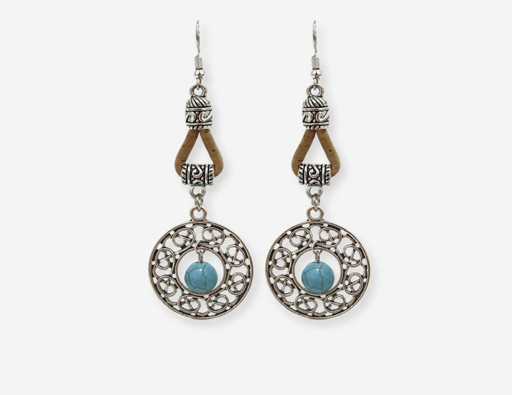 Cork turquoise earrings