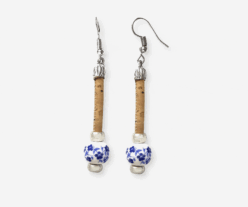 Cork Earrings With Ceramics Balls