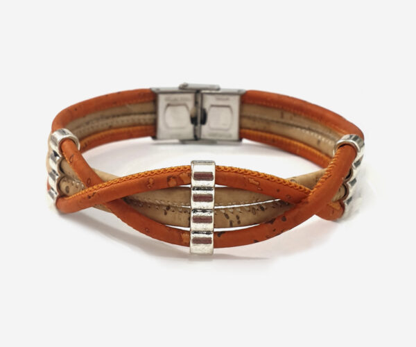 Fine Cork Bracelet With Criss Cross Straps