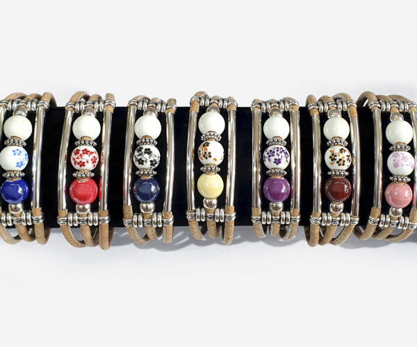 Cork Bracelet With Ceramic Stones Style 4