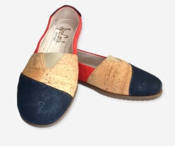 Women Red and Blue Cork Moccasins C2086