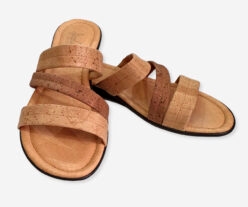 Light Brown Cork Slippers Three Straps 308
