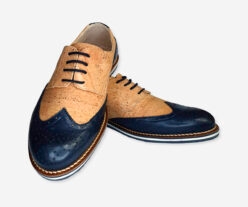 Men Dress Cork Shoes With Blue Leather 4004A
