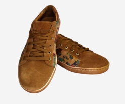 Cork and Genuine Leather Sneakers With Flower Print 01535