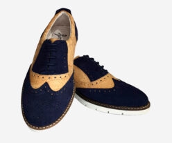 Comfortable Blue Cork Dress Shoes With Drawstrings 3010C