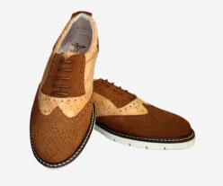 Comfortable Brown Cork Dress Shoes With Drawstrings 3010C
