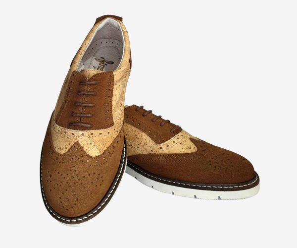 Comfortable Brown Cork Dress Shoes With Drawstrings 3010C