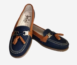 Blue Cork Shoes With Decorative Drawstrings 2065A