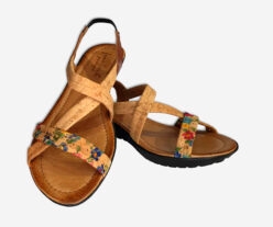 Elegant Cork Sandals With Floral Design 1710