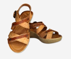 Women Cork Sandals Criss-Cross Strap 01579