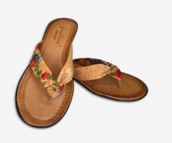 Cork Slippers With Floral Design 6834
