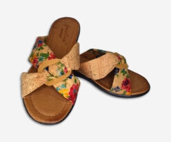 Women Cork Slippers Criss Cross Strap 311