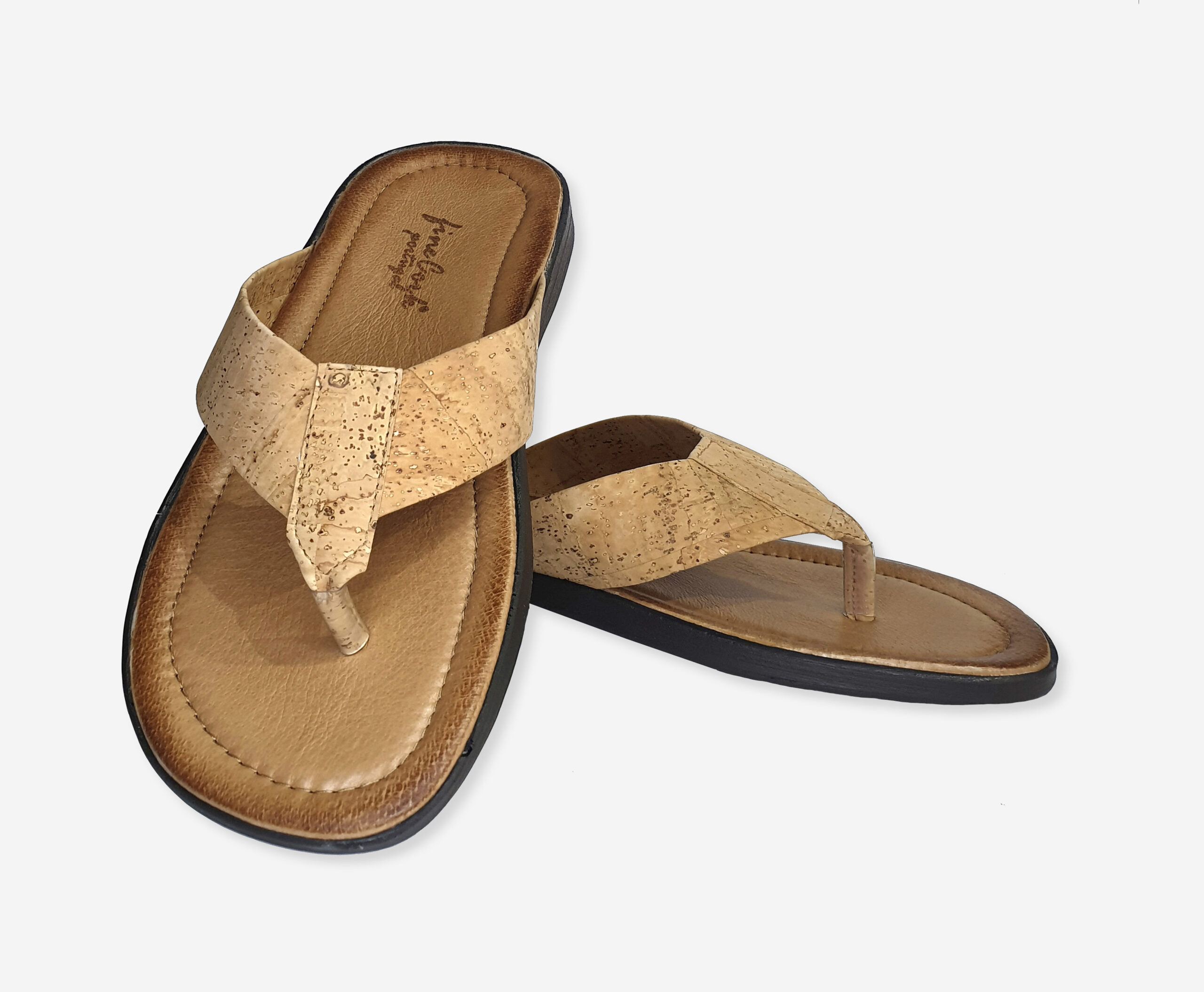 Men's Cork Slipper T-strap Open Toe