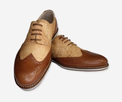 Men Dress Cork Shoes With Broun Leather 4004A