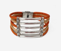 Large Cork Bracelet With Three Straps