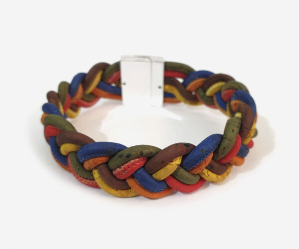 Colorful Braided Handmade Cork Bracelet
