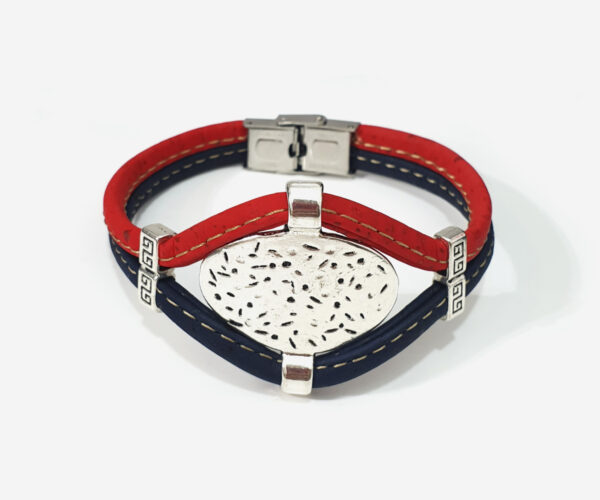 Cork Bracelet With Fine Metal Decoration