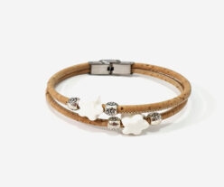 Cork Handmade Bracelet With Ceramic Stars