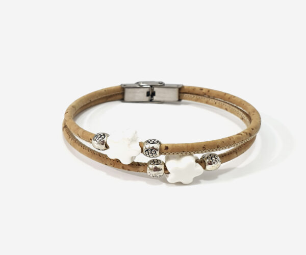 Cork Handmade Bracelet With Ceramic Stars