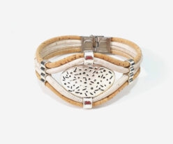 Cork Bracelet With Metal Decoration