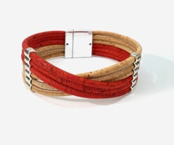 Colorful Criss Cross Handmade Cork Bracelet