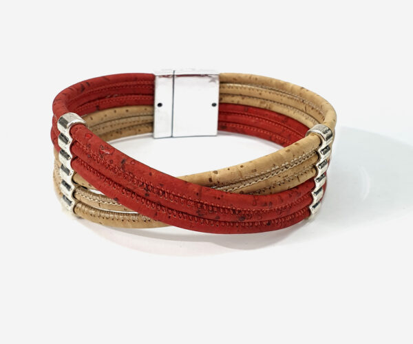 Colorful Criss Cross Handmade Cork Bracelet