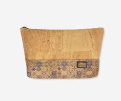Vegan Cork MakeUp Bag with a Decorative Line 0069C