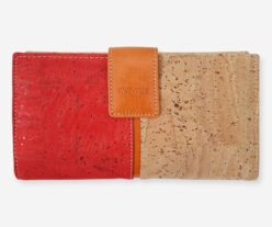 Long Red Cork and Leather Wallet For Women 80