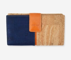 Short Blue Cork and Leather Wallet For Women 79