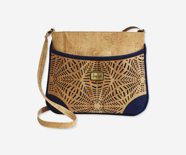 Natural Cork Shoulder Bag with a Front Pocket 2029-AR