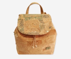 Wide Gold Cork Backpack with a Drawstring Closure A30177