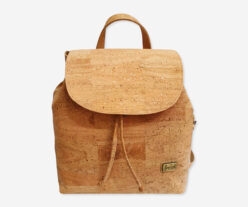 Wide Cork Backpack with a Drawstring Closure