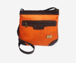 Cork Shoulder Bag with a front zippered pocket A3017