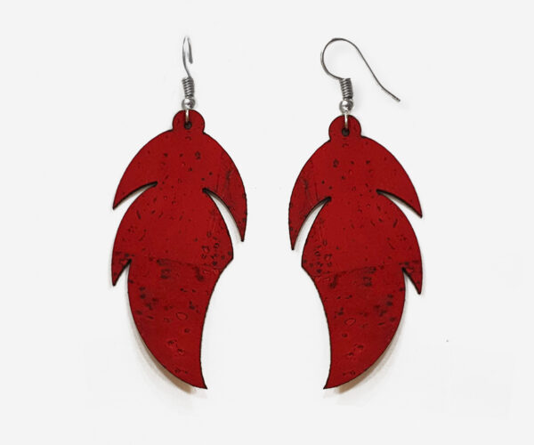 Light Cork Handmade Earrings “Feather”