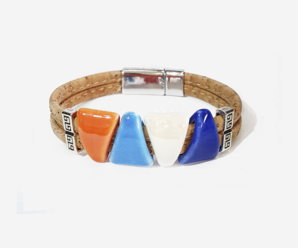 Triangle Stones Cork Bracelet
