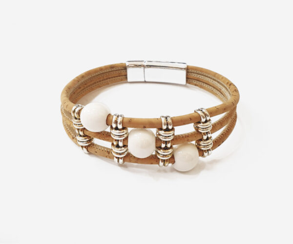 Fine Cork and Ceramic Bracelet