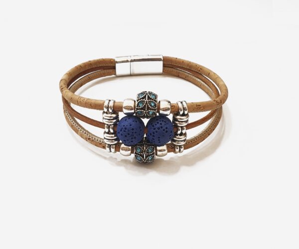 Cork and Stones Bracelet