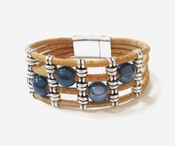 Cork and Ceramic Wide Bracelet