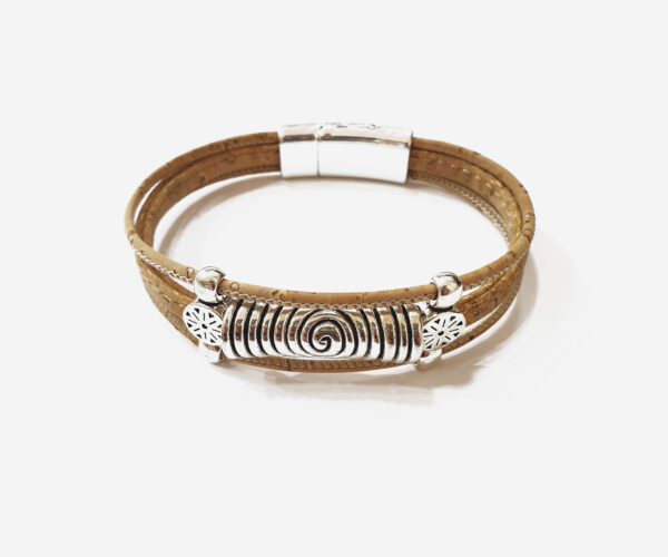 Cork and Metal Bracelet
