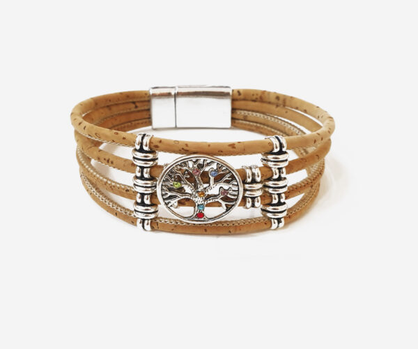 Cork and Metal Tree Charm Bracelet 2