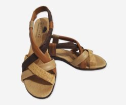 Flat Two Colors Cork Sandals (Bege)