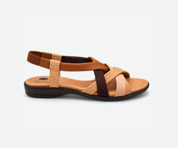 Flat Two Colors Cork Sandals (Bege)6829