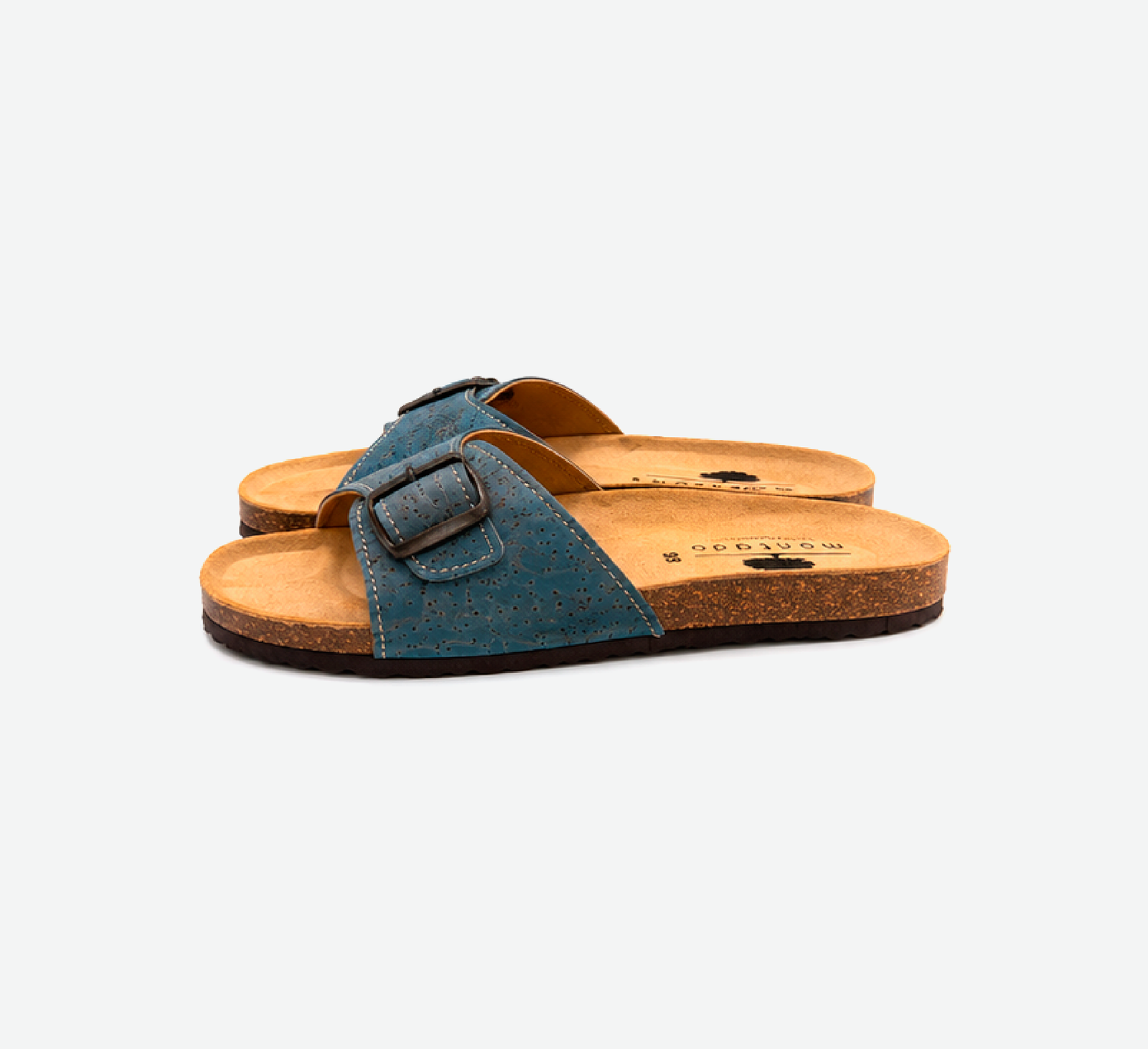 Blue Cork Flat Slippers With Adjustable Strap 2001 - Image 5