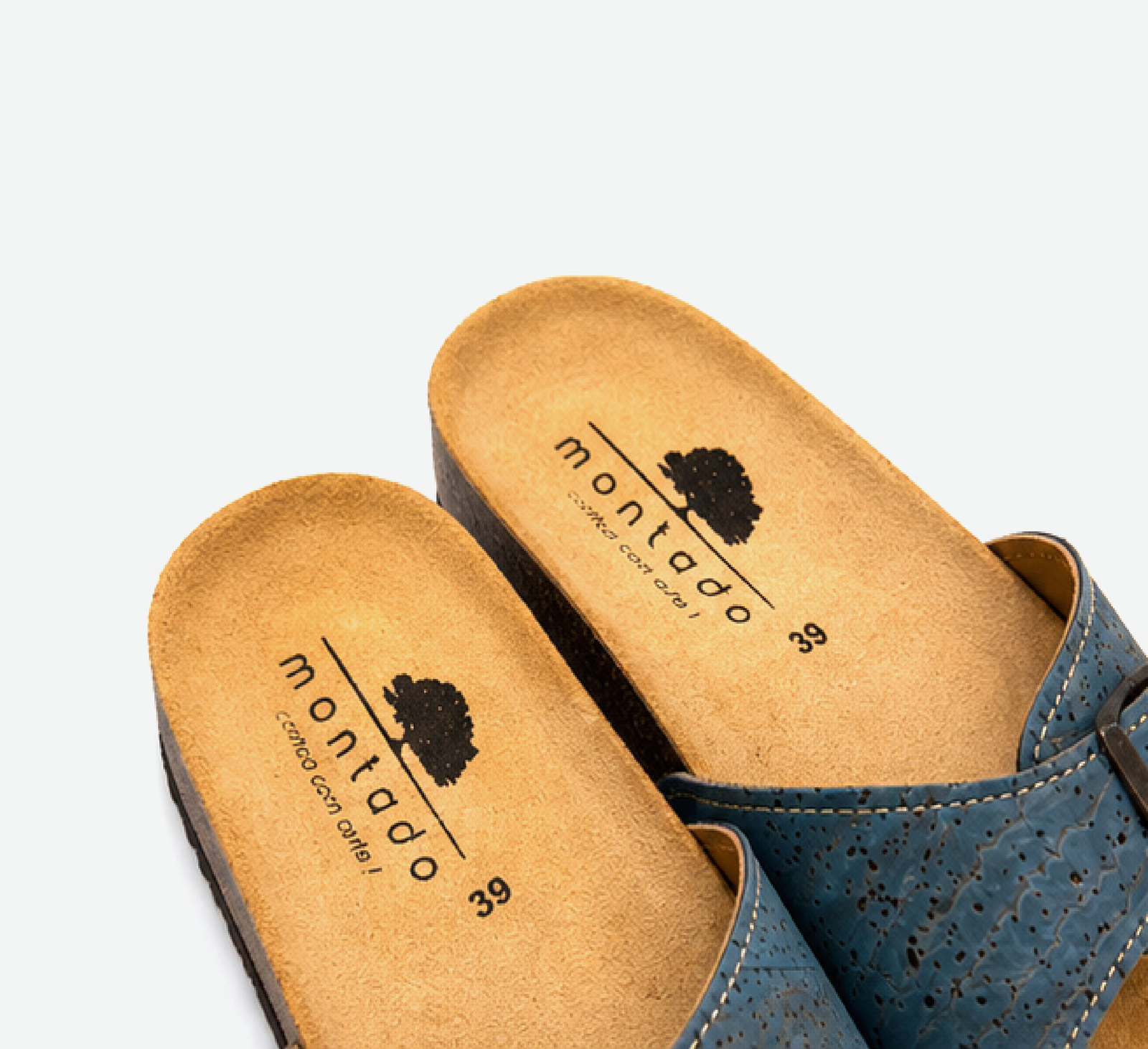Blue Cork Flat Slippers With Adjustable Strap 2001 - Image 7