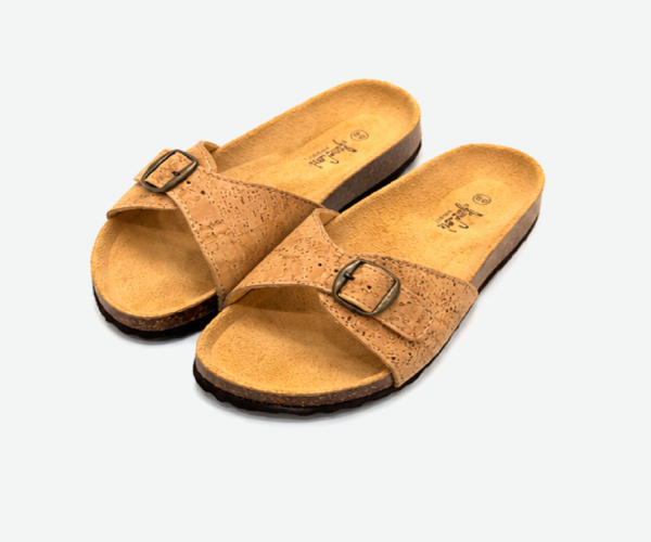 Cork Flat Slippers With Adjustable Strap 2001