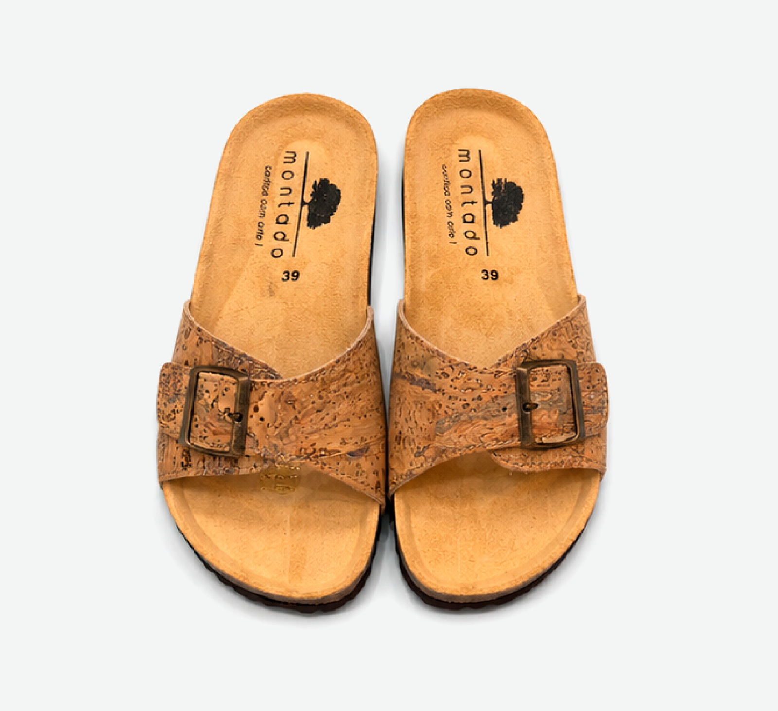 Gold Cork Flat Slippers With Adjustable Strap 2001 - Image 3