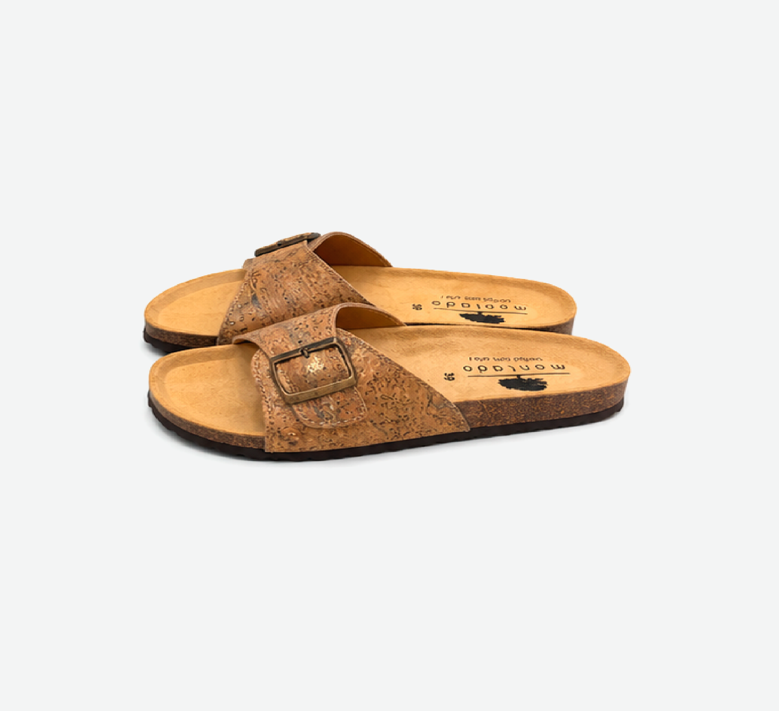 Gold Cork Flat Slippers With Adjustable Strap 2001 - Image 5