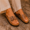 Gold Cork Flat Slippers With Adjustable Strap 2001 - Thumbnail Image 2