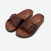 Brown Cork Flat Slippers With Adjustable Strap 2001 - Thumbnail Image 1